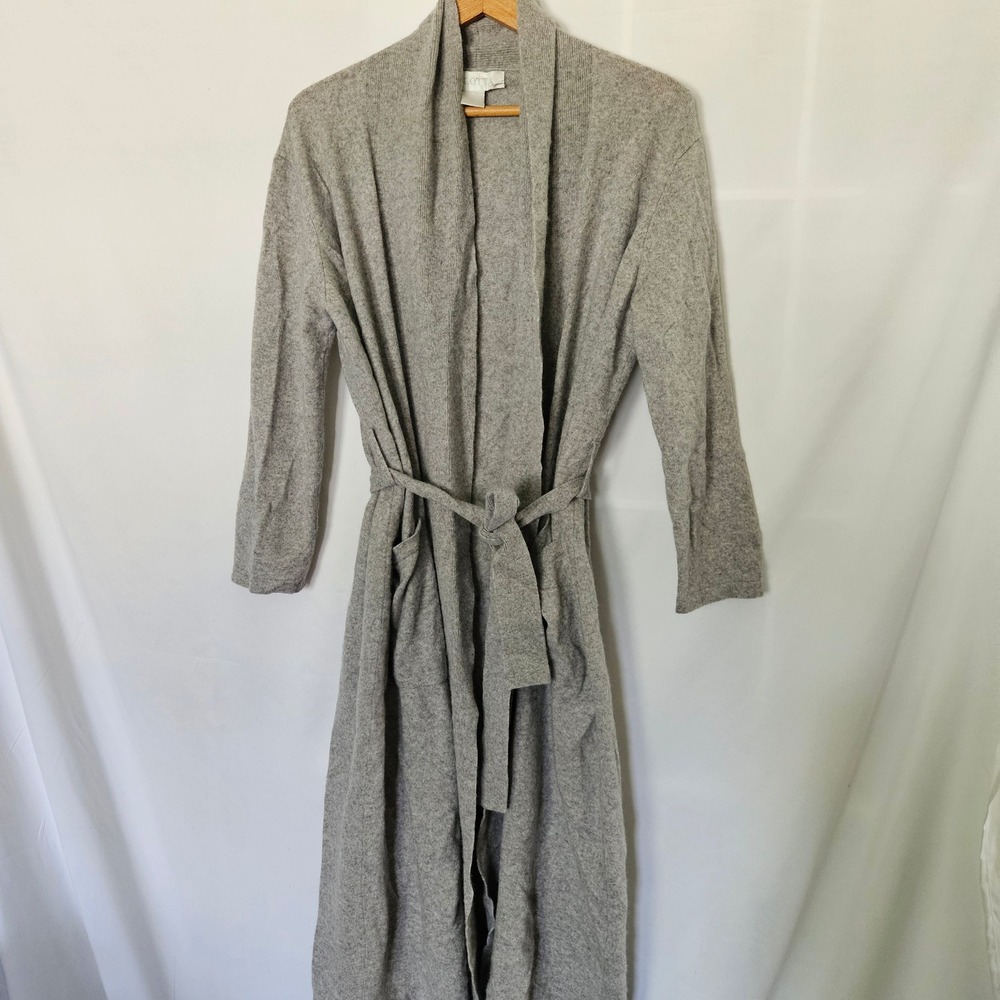 Arlotta Cashmere Wool Shawl Collar Duster Robe with Belt sz Xs/S